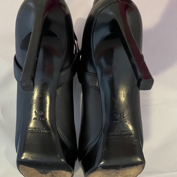 SAINT LAURENT - ANKLE BOOTS - STILETTO BLACK LEATHER FABULOUS SIZE 39.5 - Picture 3 of 6
